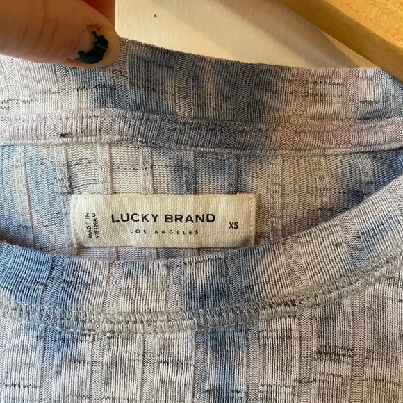 Lucky Brand Tye Dye Blue Long Sleeve XS Knitted Look - Picture 5 of 9